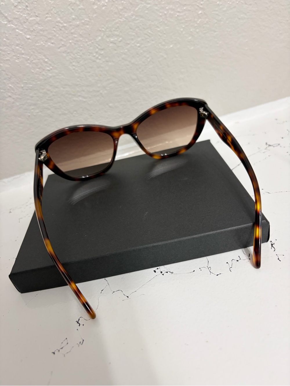 Carolina Lemke Orchid Cat Eye Sunglasses Tortoise Brown Gradient UV400 - Picture 2 of 6